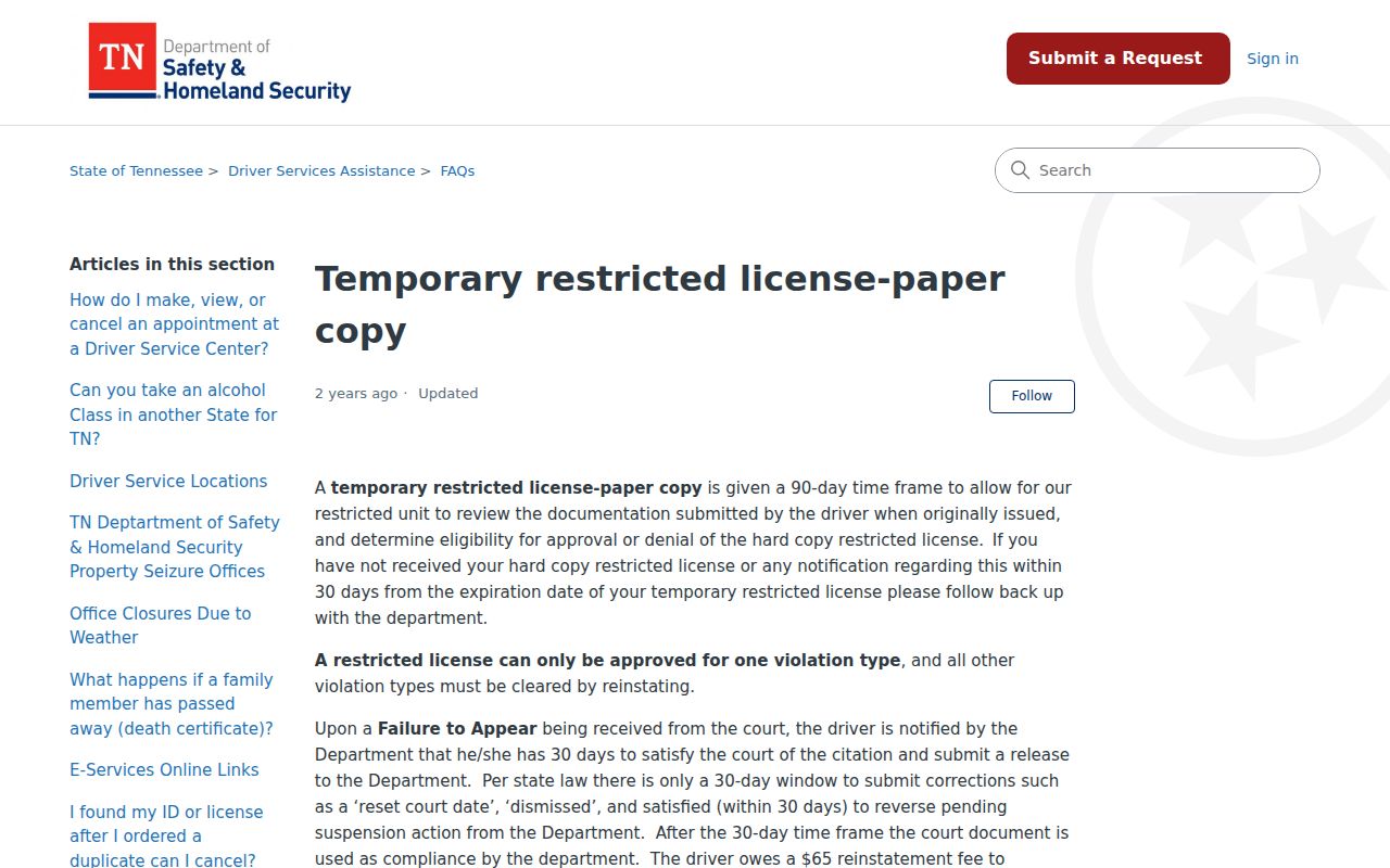 Van Buren County traffic warrant context: Tennessee FTA compliance guidance