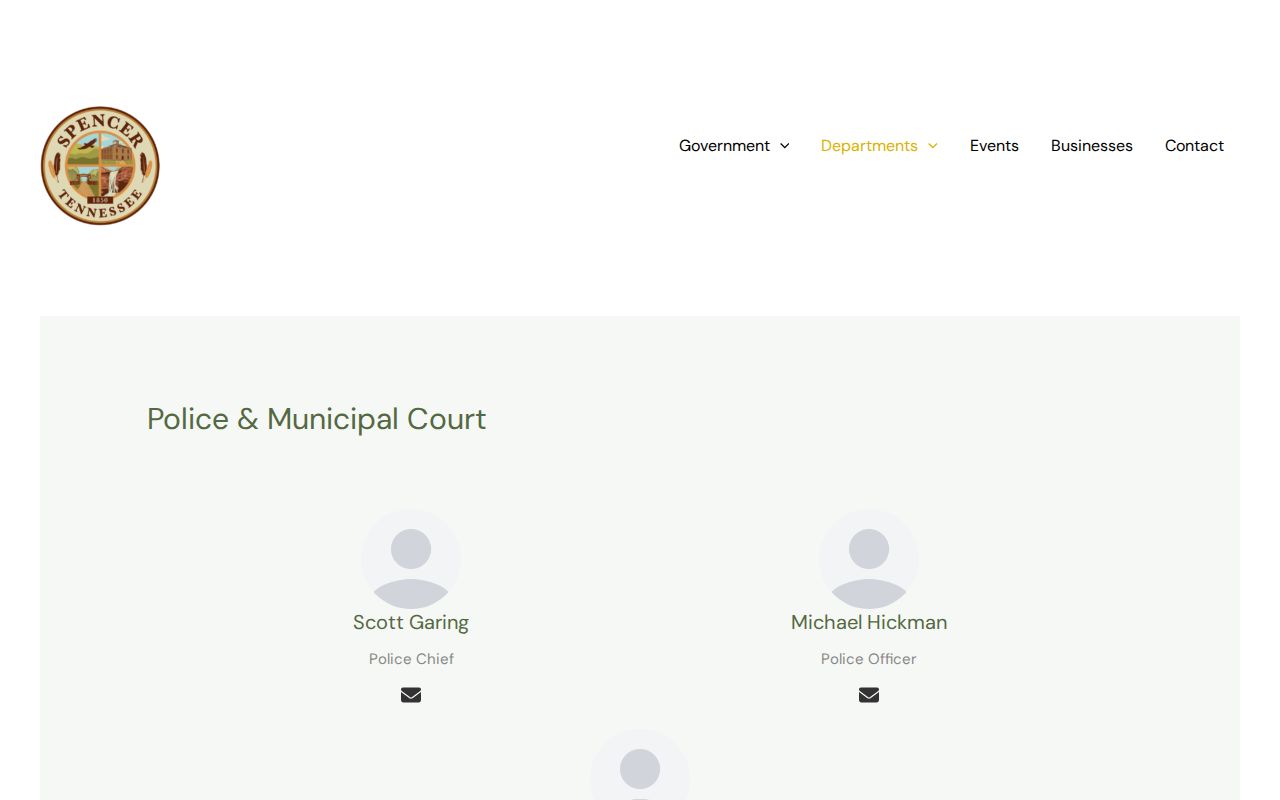 Spencer warrant records: city Police and Municipal Court contact page